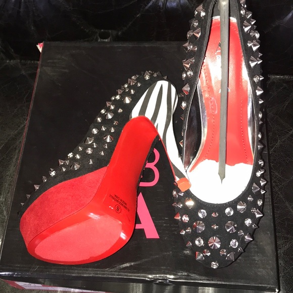 NWT ALBA high hills SHUES bottom RED - Picture 3 of 8